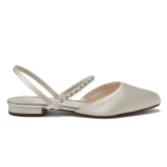 Photograph: Rainbow Club Romi Dyeable Ivory Satin Slingback Pumps with Pearl Detail