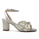 Photograph: Rainbow Club Thea Ivory Satin Wide Fit Block Block Heel Sandals (Sandales à talons noués en satin)