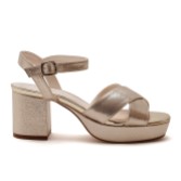 Photograph: Rainbow Club Zuri Gold Sparkle Chunky Platform Sandals (Sandales à plateforme)