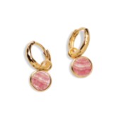 Photograph: Sarah Alexander Boucles d'oreilles en rhodochrosite à breloques rondes