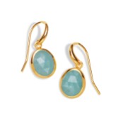 Photograph: Sarah Alexander Boucles d'oreilles pendantes en or Amazonite de Tanger