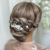 Photograph: Skye Porcelain Flowers and Pearl Bridal Hair Comb (Silver)