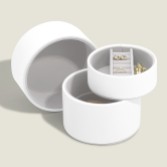 Photograph: Stackers White Pebble Bedside Table Jewellery Box Pod