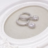 Photograph: Tobago Silver Crystal Embellished Huggie Hoop Earrings