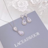 Photograph: Zara Argent Teardrop Crystal Wedding Jewellery Set