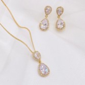 Photograph: Zara Gold Teardrop Crystal Wedding Jewelry Set