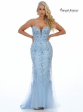 Photograph: Angel Forever Beaded Lace Backless Fishtail Prom Dress (Ice Blue)