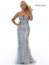 Photograph: Angel Forever Beaded Lace Backless Fishtail Prom Dress (Silver)