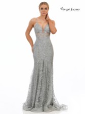 Photograph: Angel Forever Glitter Lace Fitted Corset Prom Dress (Silver)