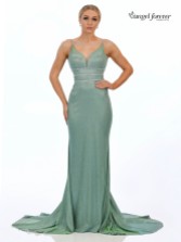 Photograph: Angel Forever Shimmer Fabric Fishtail Prom Dress with Diamante Detail (Mint)