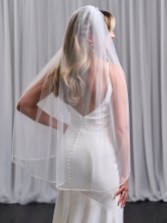 Photograph: Avondale Single Tier Bridal Veil with Pearl, Bead and Crystal Edge