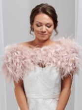 Photograph: Bardot Blush Pink Ostrich Feather Bridal Stole