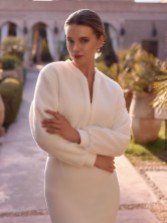 Photograph: Bianco Ivory Cashmere Effect Knitted Bridal Jacket E497