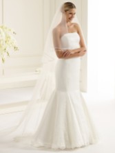 Photograph: Bianco Ivory Classic Tulle Two Tier Satin Edge Cathedral Veil S146