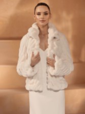 Photograph: Bianco Ivory Faux Fur Long Sleeve Wedding Jacket E445