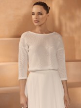Photograph: Bianco Ivory Knitted 3/4 Sleeve Bridal Jumper E435