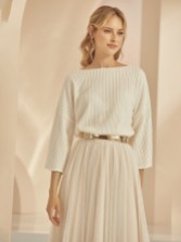 Photograph: Bianco Ivory Knitted Boat Neckline Bridal Sweater E342
