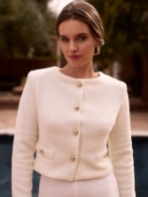 Fotograf: Bianco Ivory Knitted Button Down Bridal Jacket E494