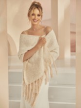 Photograph: Bianco Knitted Wedding Shawl with Tassels E382
