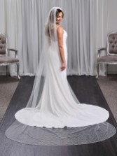 Photograph: Chicago Ivory Single Tier Long Heavily Embellished Pearl Veil