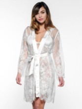 Photograph: Ivory Lace Diamante 'Bride and 'Just Married' Bridal Robe