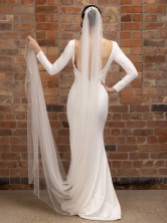 Photograph: Perfect Bridal Ivory Single Tier Pearl and Diamante Cathedral Veil