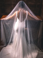 Photograph: Perfect Bridal Ivory Two Tier Heavily Embellished Pearl Cathedral Veil