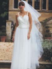 Photograph: Phoenix Two Tier Plain Tulle Veil with Raw Edge