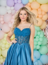 Photograph: Tiffanys Kaylee Peacock Blue Prom Dress