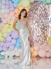 Photograph: Tiffanys Olivia Silver Prom Dress