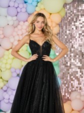 Photograph: Tiffanys Sabina Black Prom Dress