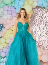 Photograph: Tiffanys Sabina Teal Prom Dress