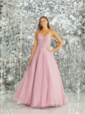 Photograph: Tiffanys Serenity Rose Pink Floral A Line Prom Dress