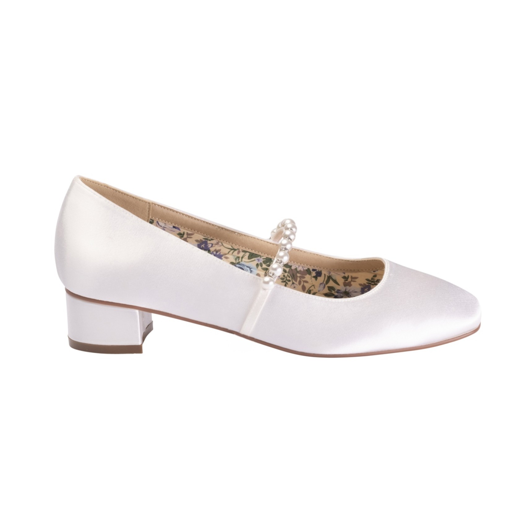 Perfect Bridal Kinsley Tacchi bassi in raso avorio con cinturino