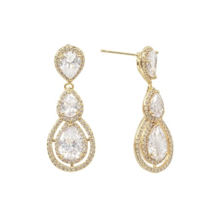 Alessandra Gold Vintage Inspired Crystal Chandelier Earrings