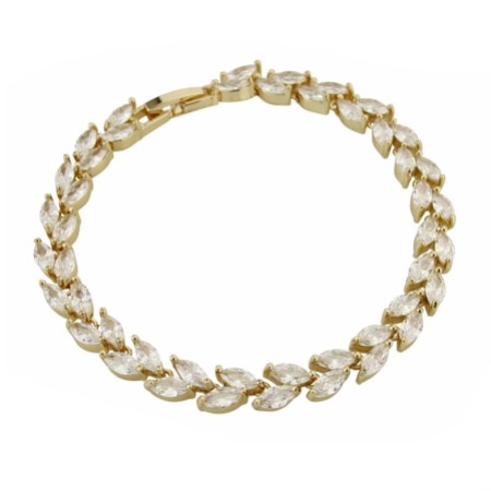 Amara Gold Crystal Vine of Leaves Bracelet
