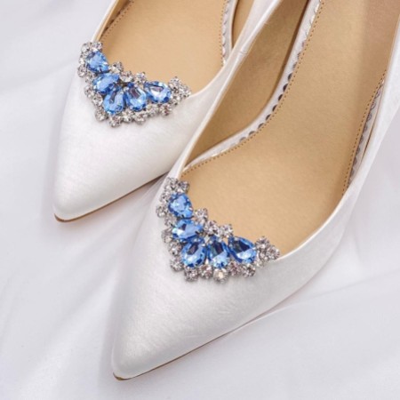 Arcadia Light Sapphire Crystal Shoe Clips