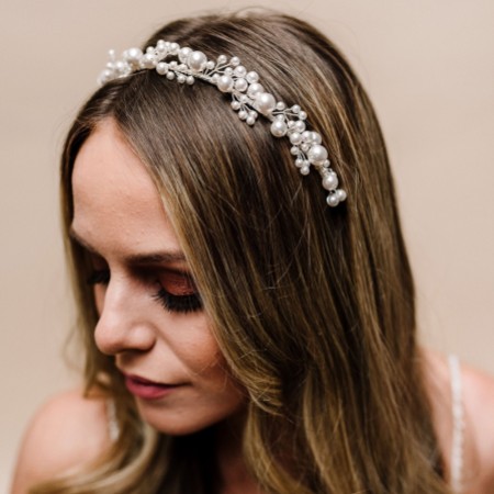 Arianna Siren Low Pearl Wedding Tiara AR611