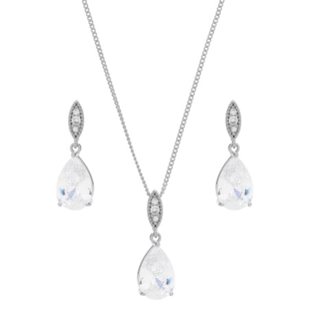 Ellie Cubic Zirconia Crystal Wedding Jewellery Set
