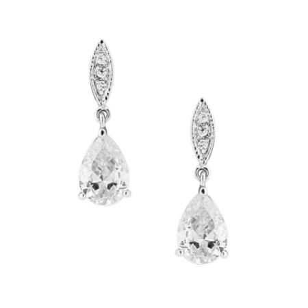 Ellie Silver Teardrop Crystal Earrings