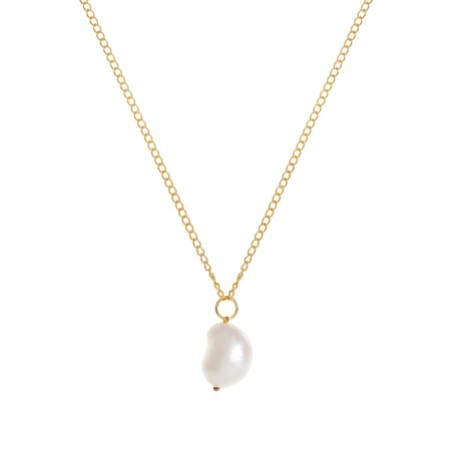 Freya Rose Baroque Pearl 22ct Gold Pendant Necklace