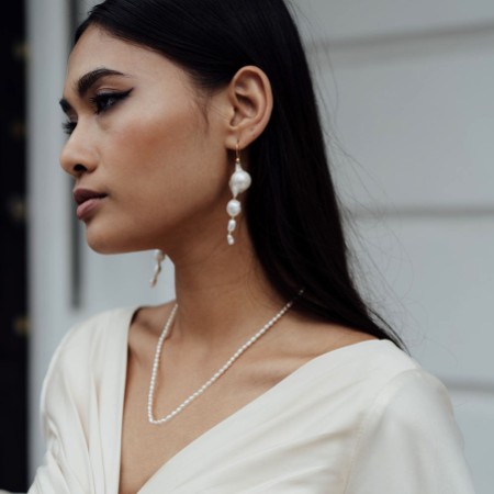 Freya Rose Dainty Rice Pearl Necklace