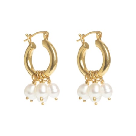 Freya Rose Gold Mini Hoop Earrings with Detachable Pearls