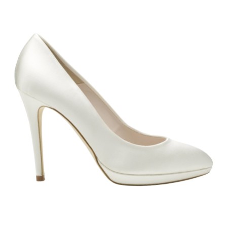 Harriet Wilde Amy Ivory Satin Platform Bridal Court Shoes