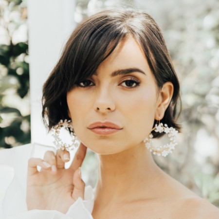 Hermione Harbutt Elspeth Mother of Pearl Flowers Hoop Earrings