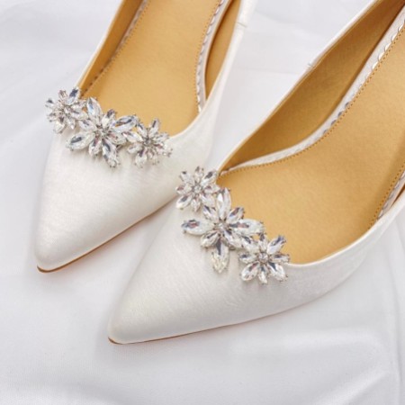 Horizon Silver Crystal Starburst Shoe Clips