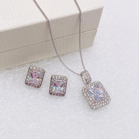 Ivory and Co Art Deco Rectangular Crystal Jewellery Set