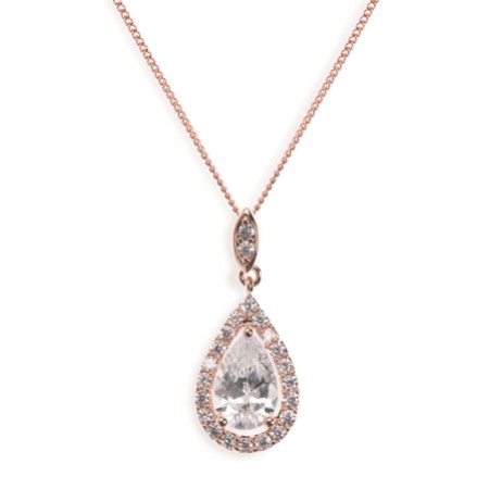 Ivory and Co Belmont Crystal Pendant Necklace (Rose Gold)
