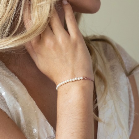 Ivory and Co Carlisle Rose Gold Pearl Toggle Bracelet