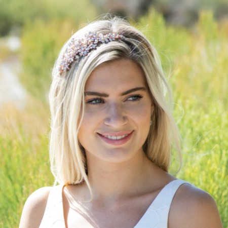 Ivory and Co Charade Rose Gold Crystal Blossom and Pearl Headband
